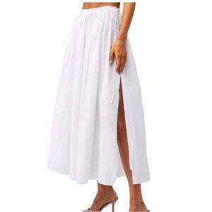 Araminta James x FashionPass Soleil Low-Rise Maxi Skirt White Size Small